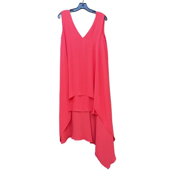 BCBGMaxAzria Dresses & Skirts - BCBGMAXAZRIA Kaira Coral Sleeveless High-Low Layered V-Neck Dress Womens Size S